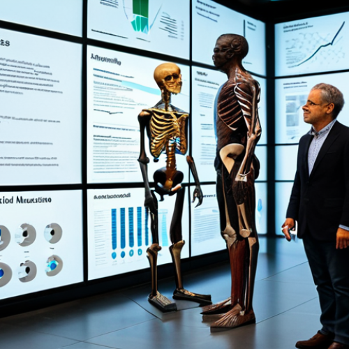 Home 19 Debunking Lombroso**
A diverse group of people, fully clothed in modern, professional attire, stand in front of a historical museum exhibit labeled "Debunking Lombroso's Theories." The exhibit includes infographics displaying scientific data contradicting physical profiling. Background: A clean, well-lit museum setting. Quality modifiers: Sharp focus, realistic lighting, high resolution, perfect anatomy, correct proportions, natural pose, safe for work, appropriate content, fully clothed, professional, family-friendly.
**